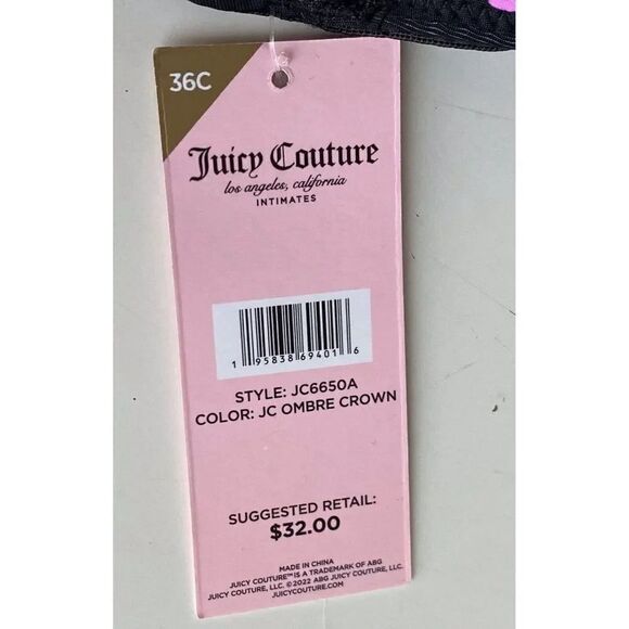 Juicy Couture Sexy Push Up Bra Size 36C Ombre Crown JC6650A Valentine’s NEW - Picture 3 of 7